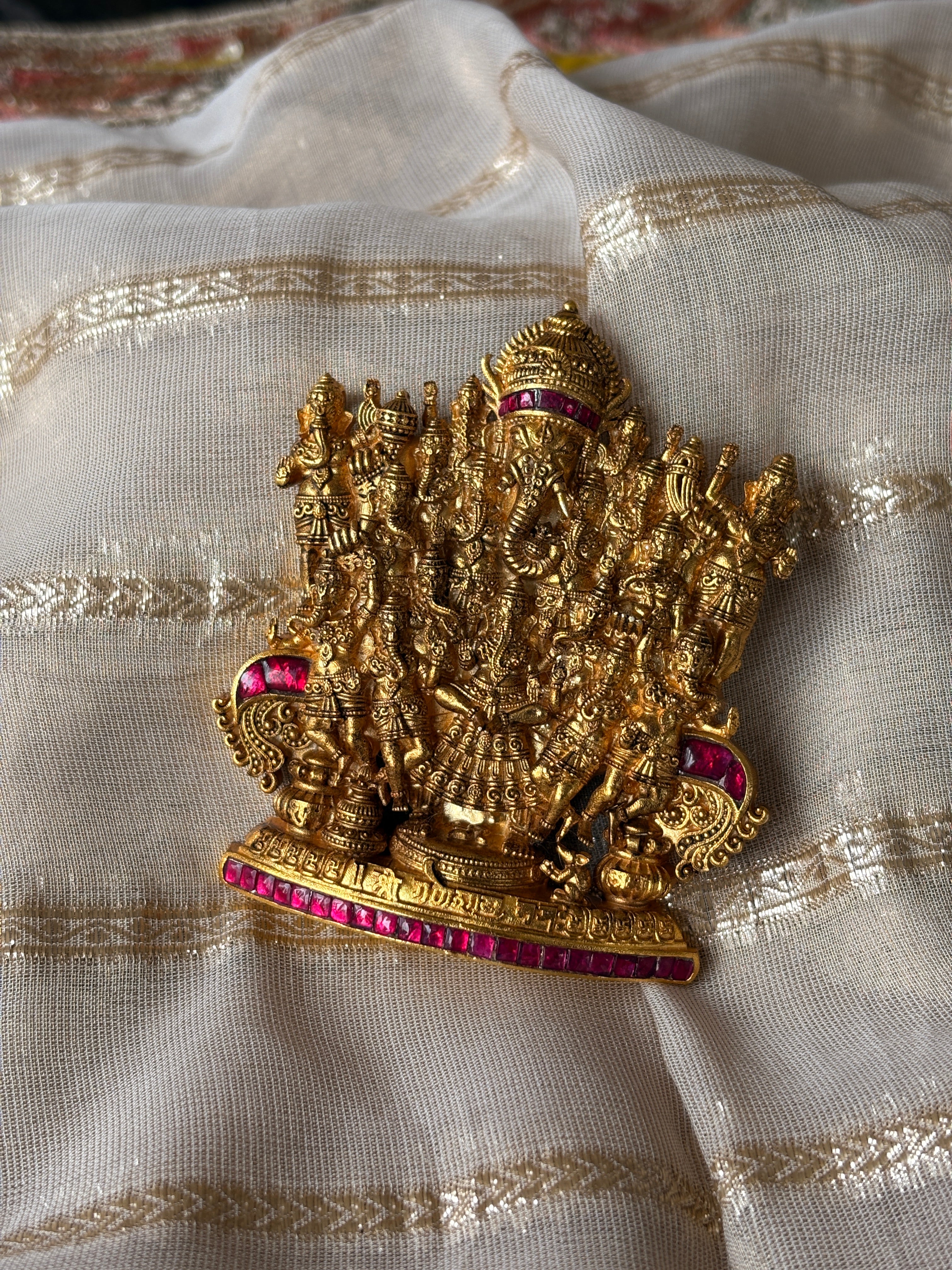 Antique Ganesha Silver Pendant without Chain